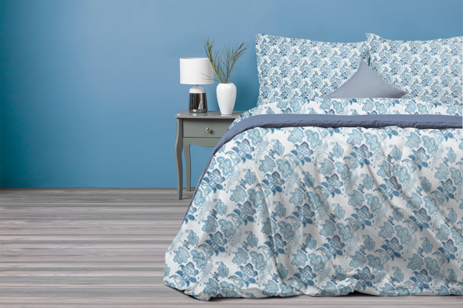SATIVA Komplet pościeli niebieski/biały - zdjęcie 7