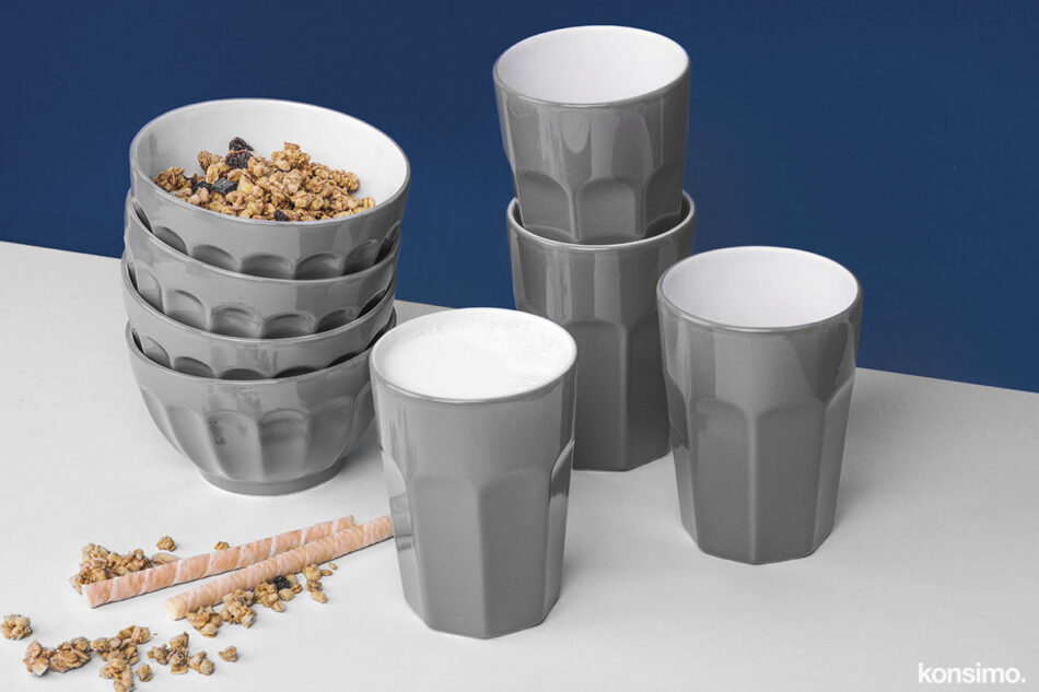 CAMPI Kubek szary/biały - zdjęcie 1