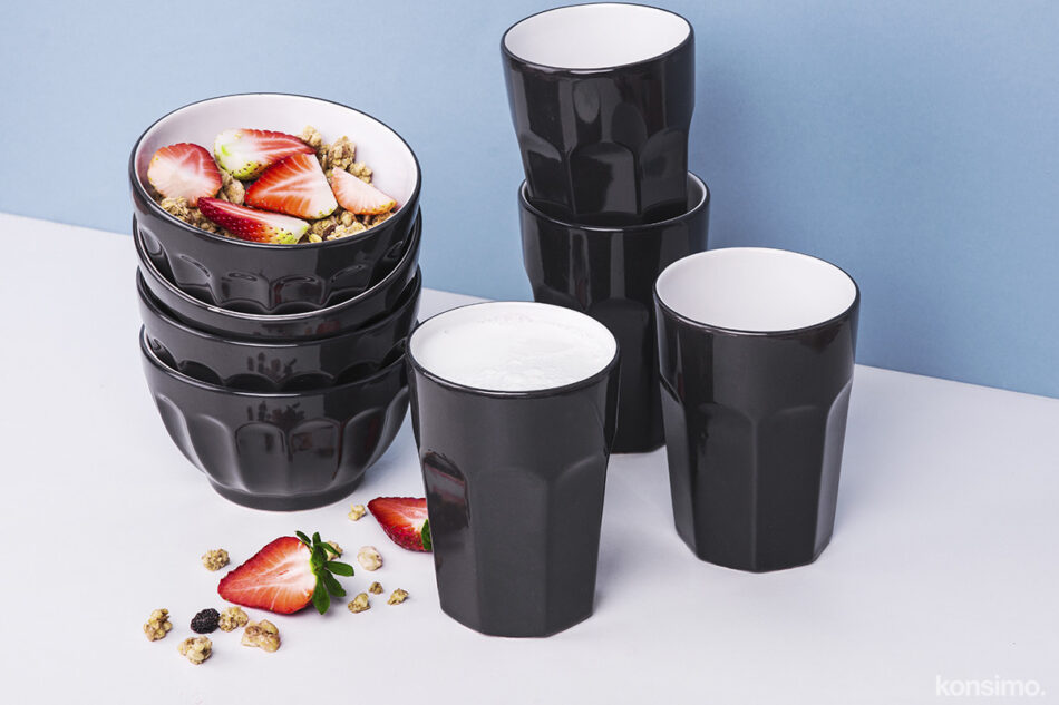 CAMPI Kubek ciemny szary/biały - zdjęcie 1