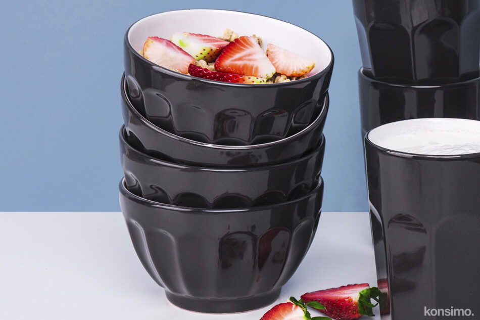 ARALES Miska brązowy/biały - zdjęcie 1