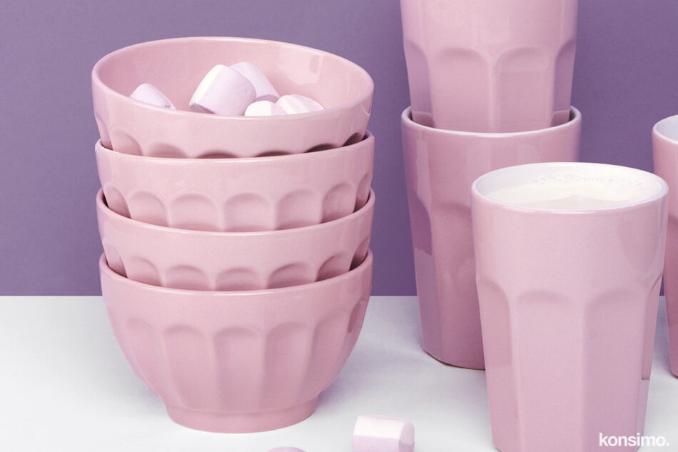 CAMPI Kubek różowy/biały - zdjęcie 1