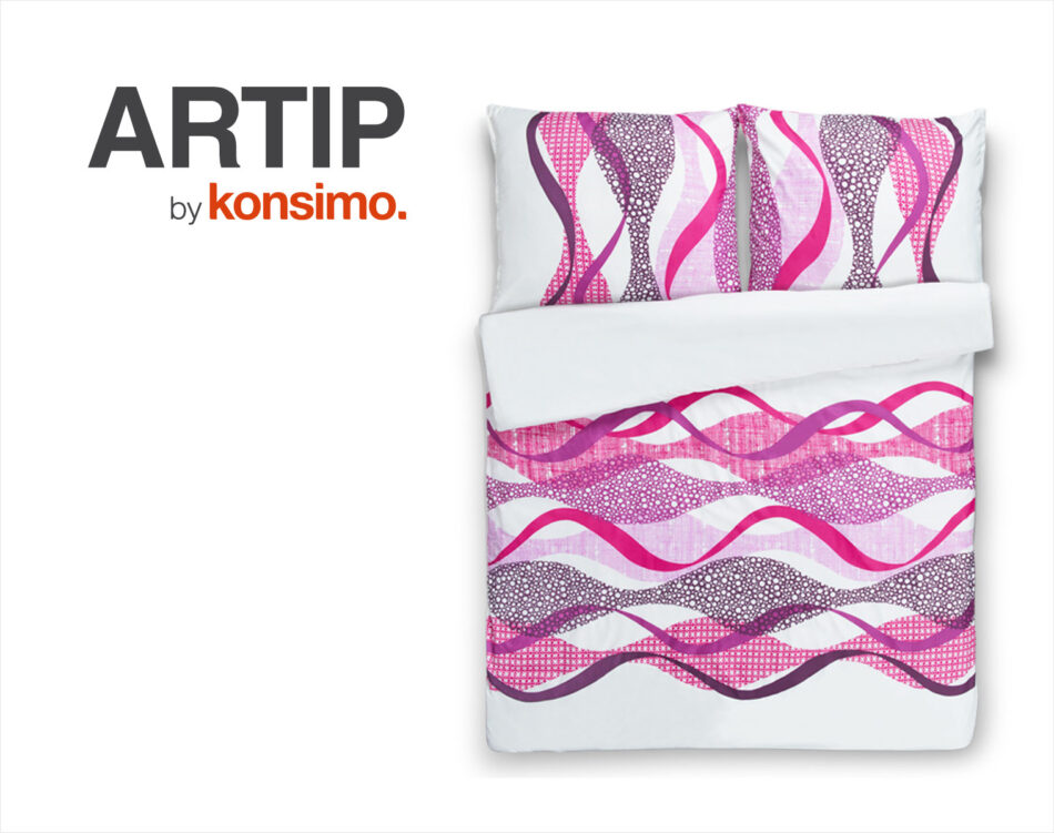 ARTIP Komplet pościeli biały/różowy/fioletowy - zdjęcie 5