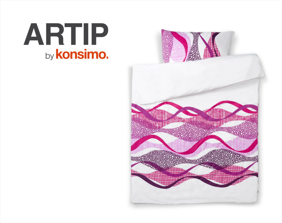 ARTIP Komplet pościeli biały/różowy/fioletowy - zdjęcie 5