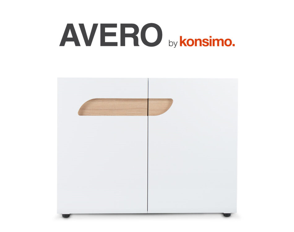 AVERO Komoda biały matowy/biały połysk/dąb - zdjęcie 12