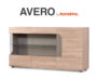 AVERO Komoda z witryną dąb/szarobeżowy - zdjęcie 7