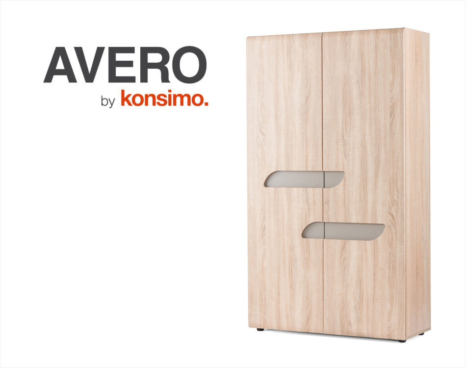 AVERO Szafa ubraniowa dąb/szarobeżowy - zdjęcie 7