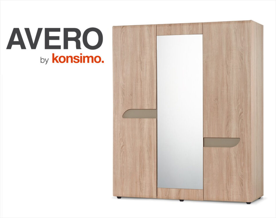 AVERO Szafa ubraniowa dąb/szarobeżowy - zdjęcie 9