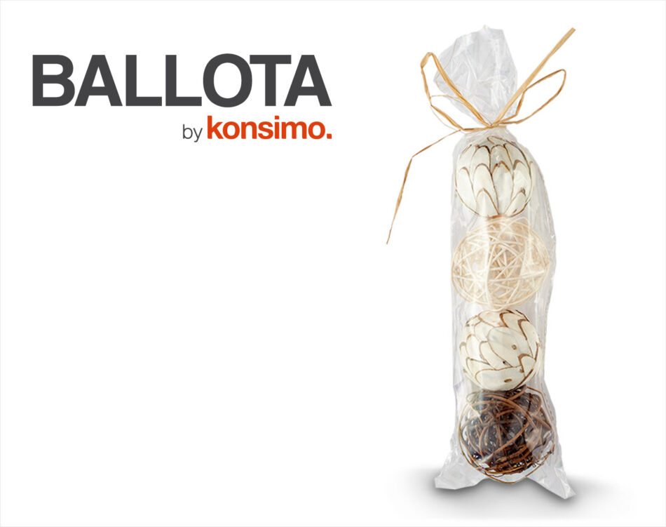 BALLOTA Kule dekoracyjne brązowy/biały - zdjęcie 1