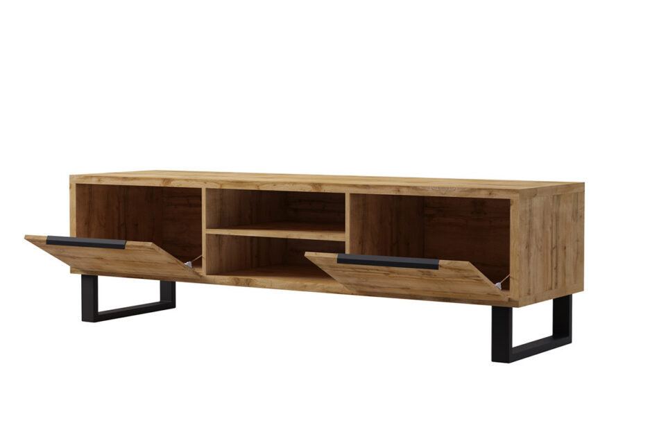 HALLE Szafka RTV dąb/czarny - zdjęcie 1