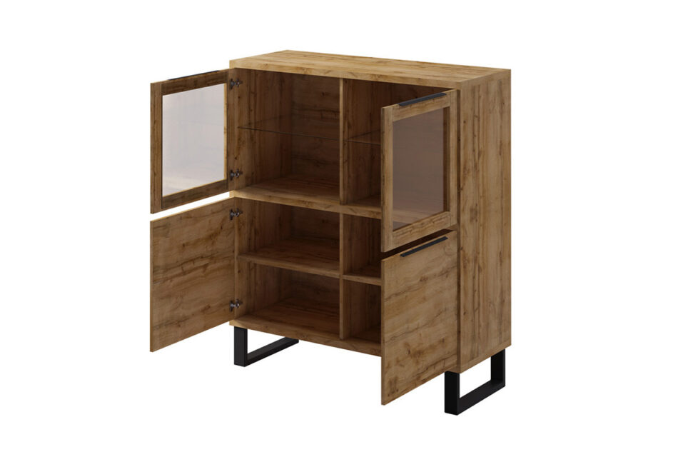 HALLE Komoda dąb/czarny - zdjęcie 1