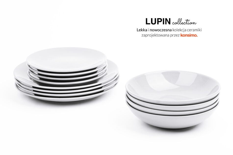 LUPIN Zestaw obiadowy, 4 os. (12el.) biały - zdjęcie 1