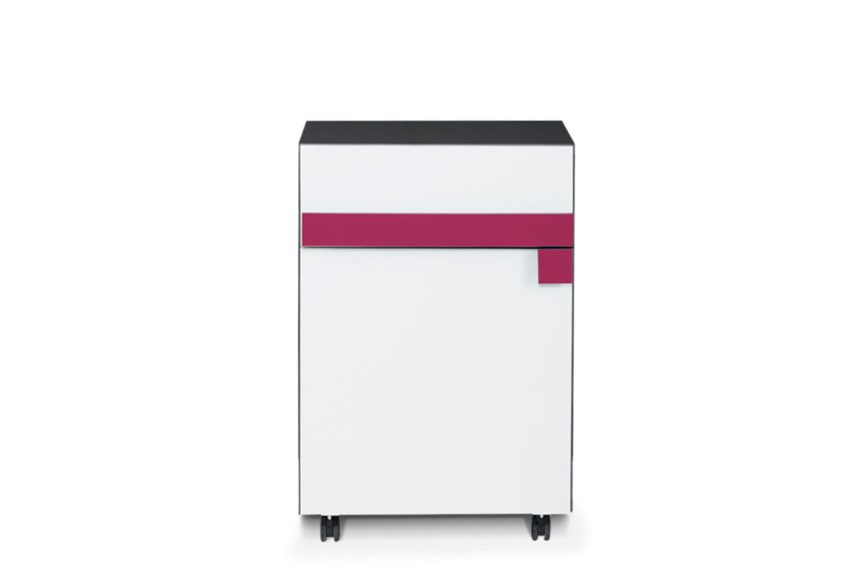 SHIBU Biurko z szafką dla dziecka grafit/biały/różowy - zdjęcie 3