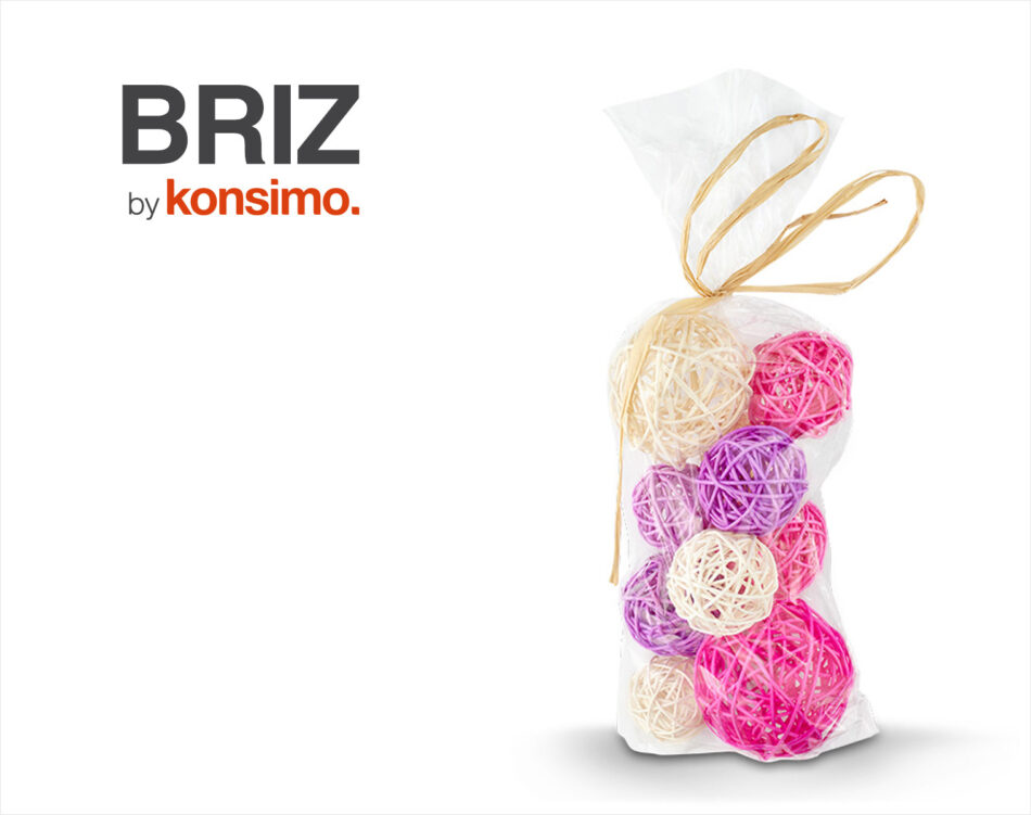 BRIZ Kule dekoracyjne różowy/fioletowy/biały - zdjęcie 1