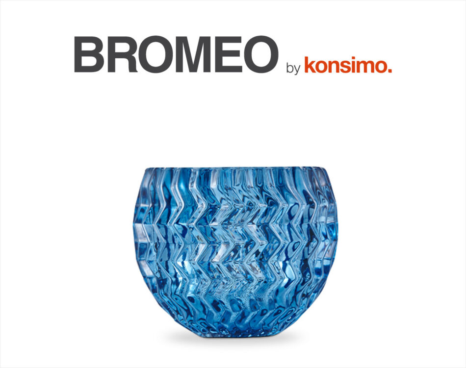 BROMEO Świecznik niebieski - zdjęcie 3