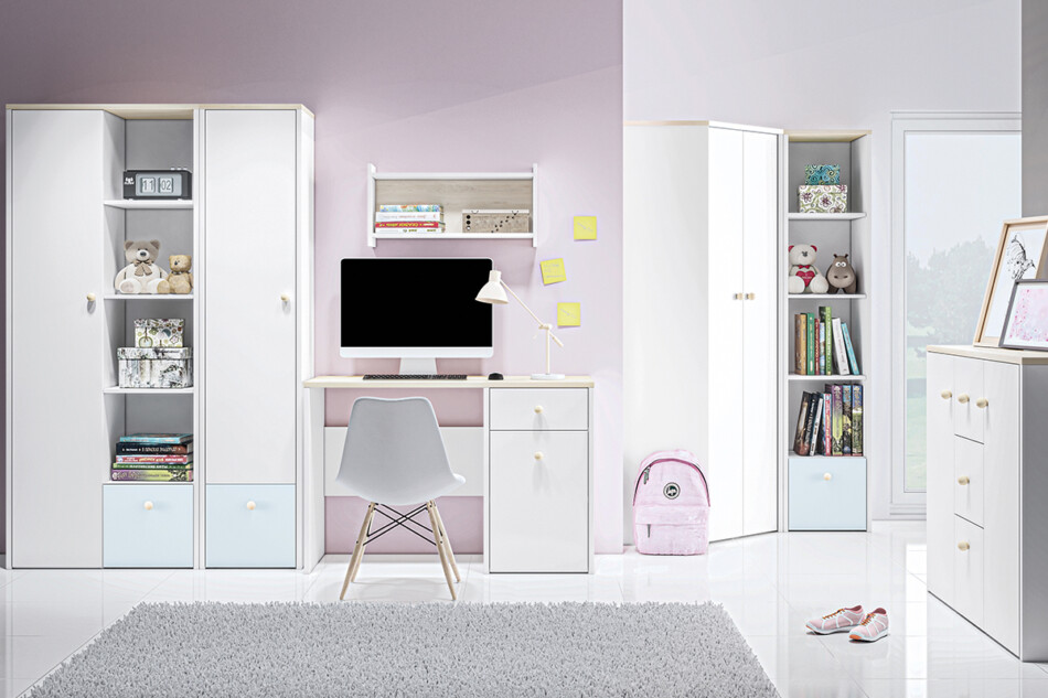 BUBO Komoda biały/drewno bukowe - zdjęcie 12