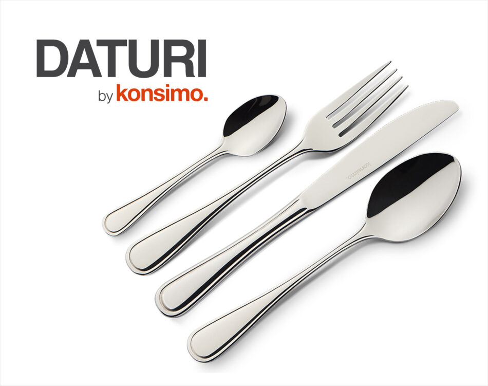 DATURI Komplet sztućców, 1 os. (4 el.) srebrny - zdjęcie 1