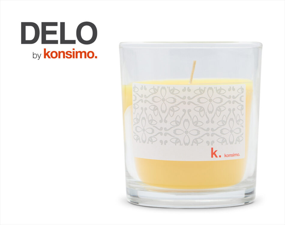 DELO Świeca zapachowa w szkle żółty - zdjęcie 4