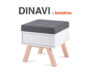 DINAVI Stolik z siedziskiem biały matowy/buk olejowany/szary - zdjęcie 8