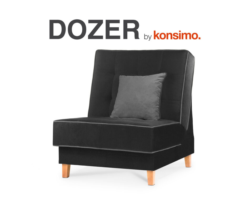DOZER Fotel czarny/szary - zdjęcie 9