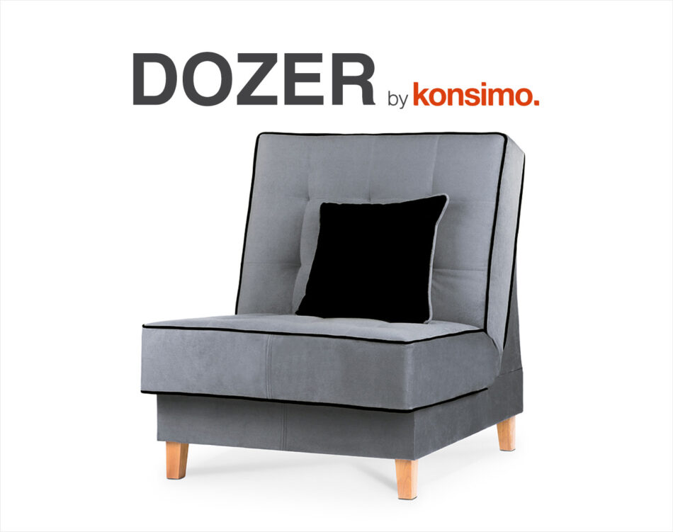 DOZER Fotel szary/czarny - zdjęcie 9
