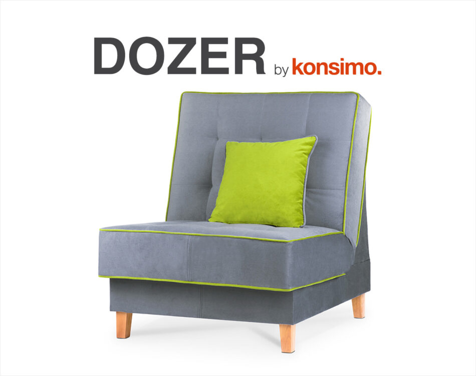 DOZER Fotel szary/zielony - zdjęcie 9