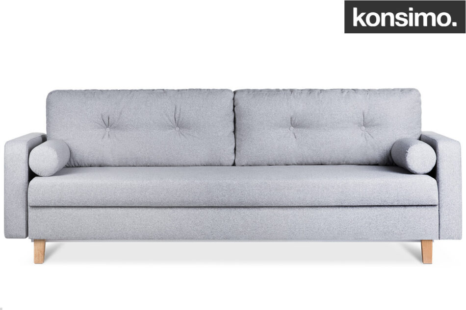 ERISO Szara sofa 3 osobowa rozkładana jasny szary - zdjęcie 9