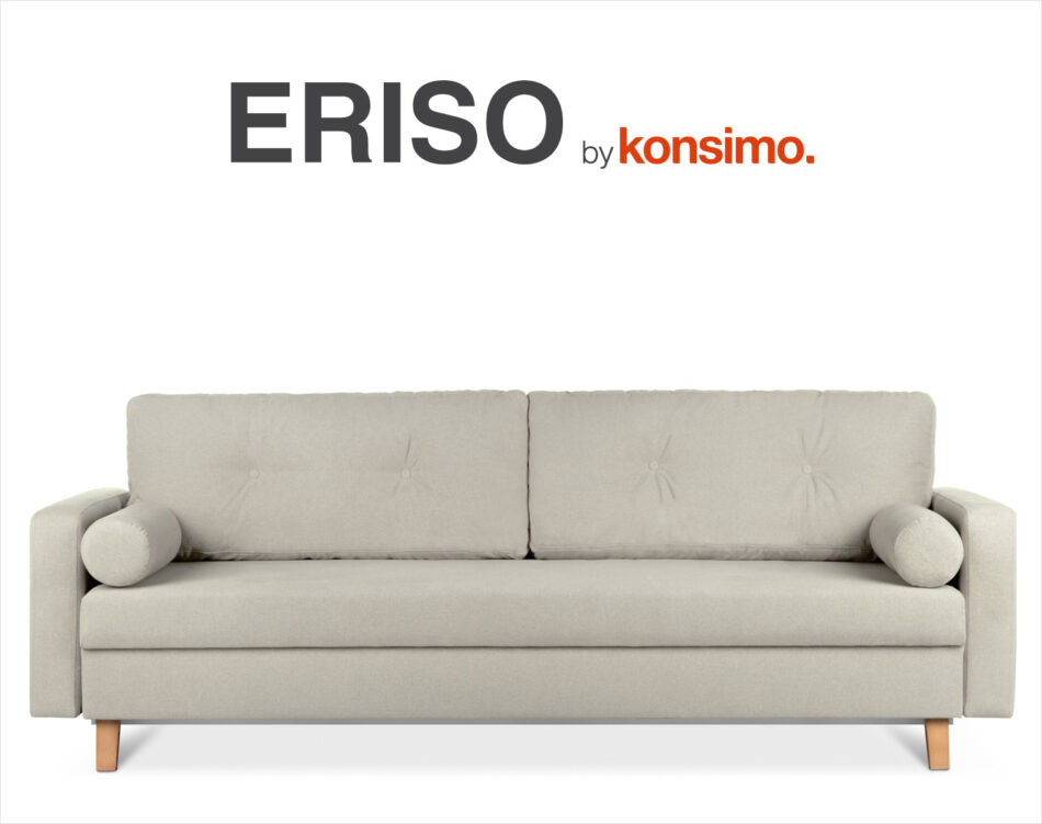 ERISO Beżowa sofa 3 osobowa rozkładana beżowy - zdjęcie 10