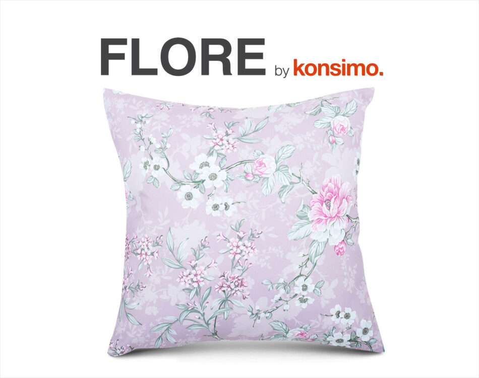 FLORE Poszewka na poduszkę fioletowy/szary - zdjęcie 3