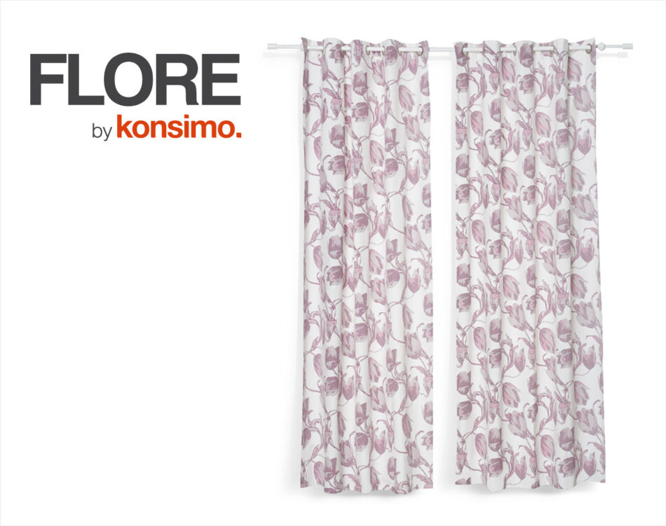 FLORE Zasłona fioletowy/kremowy - zdjęcie 3