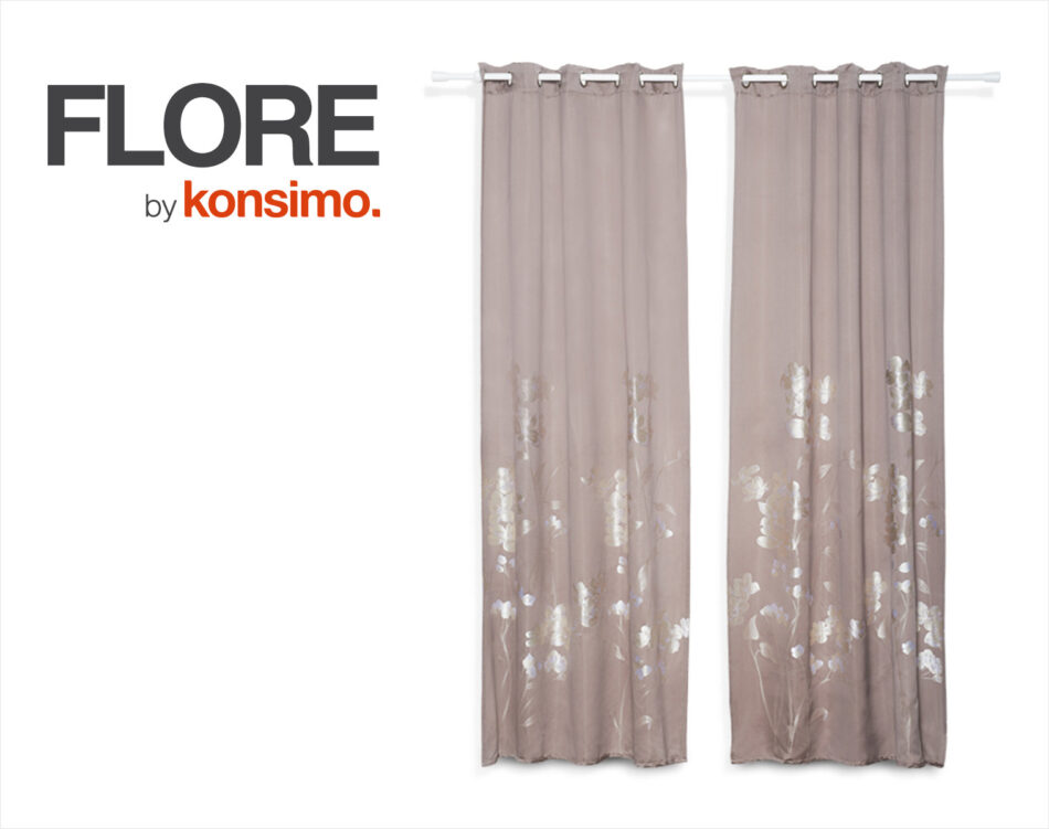 FLORE Zasłona szarobrązowy - zdjęcie 3