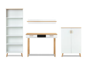 FRISK, https://dev1-mda.konsimo.pl/kolekcja/frisk/ Meble skandynawskie białe do salonu biały/dąb naturalny - zdjęcie