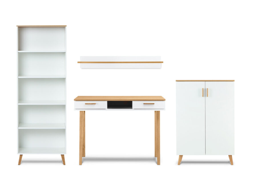 FRISK Meble skandynawskie białe do salonu biały/dąb naturalny - zdjęcie 0