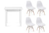 NEREA, HOSPE Zestaw krzesła 4 szt. + stół biały - zdjęcie 1