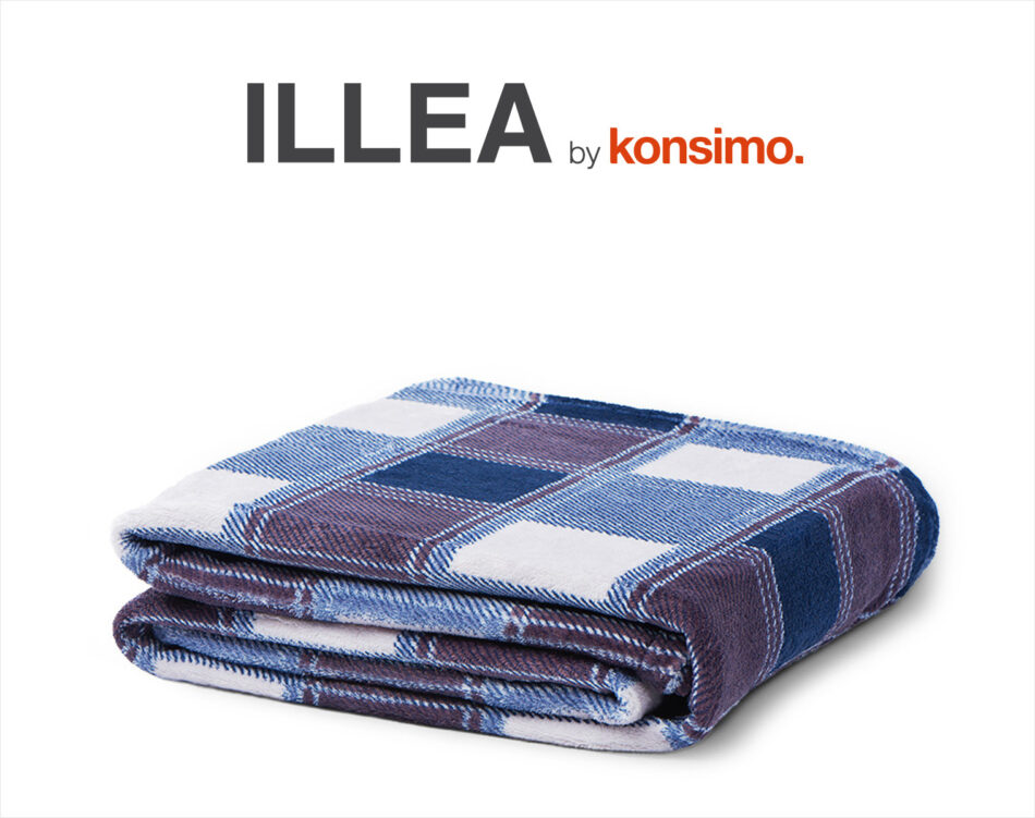 ILLEA Pled granatowy/czerwony/beżowy/szary - zdjęcie 4