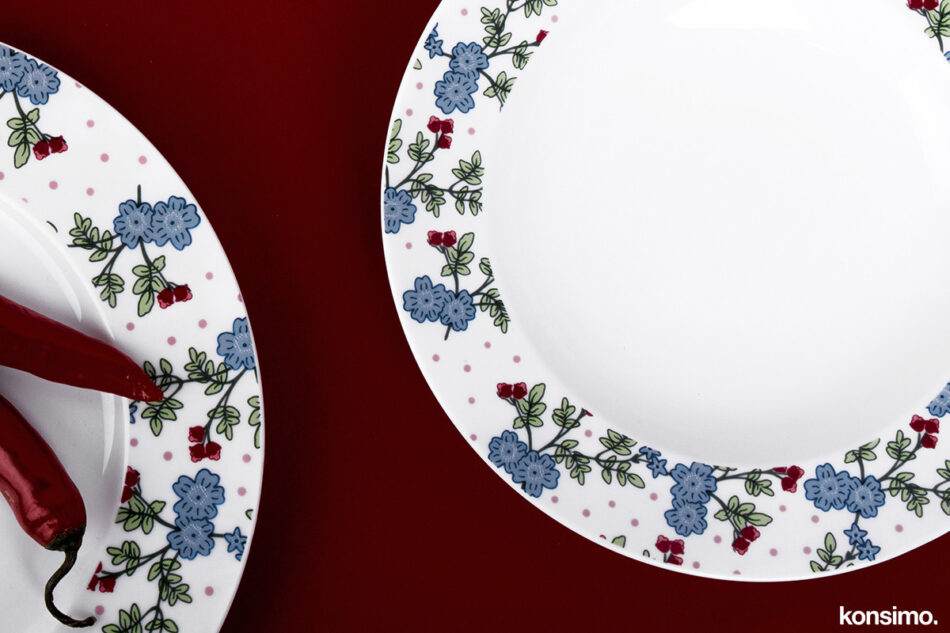 IRIS Talerz głęboki biały/niebieski/zielony/różowy - zdjęcie 4