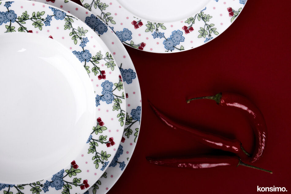 IRIS Talerz obiadowy biały/niebieski/zielony/różowy - zdjęcie 4