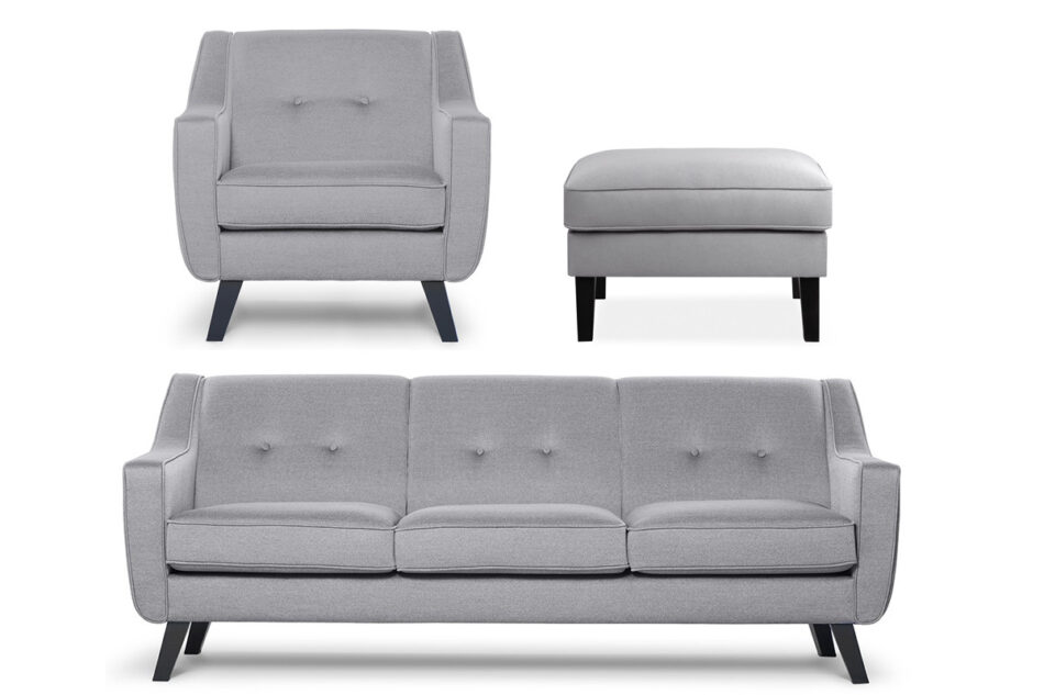 TERSO Zestaw mebli do salonu, 3 el. jasny szary - zdjęcie 0