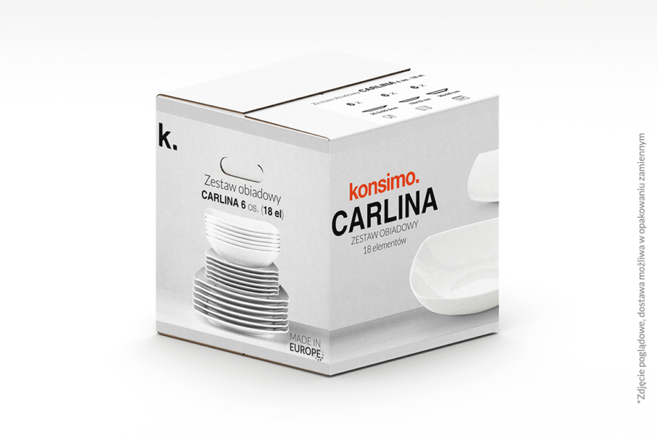 CARLINA Zestaw obiadowy, 6 os. (18el)CARLINA biały - zdjęcie 6