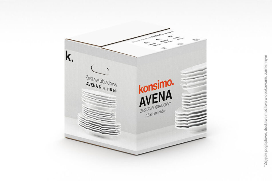 AVENA Zestaw obiadowy, 6 os. (18el) kremowy - zdjęcie 6