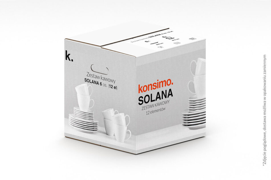 SOLANA Zestaw kawowy, 6 os. (18 el.) kremowy - zdjęcie 5