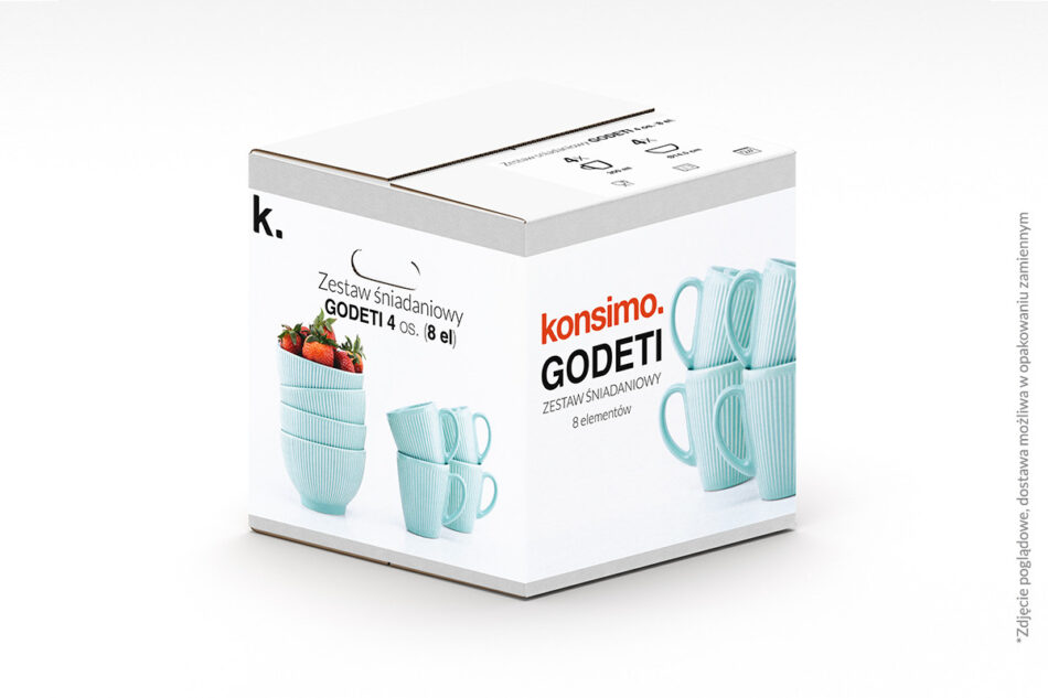 GODETI Zestaw śniadaniowy, 4 os. miętowy - zdjęcie 7