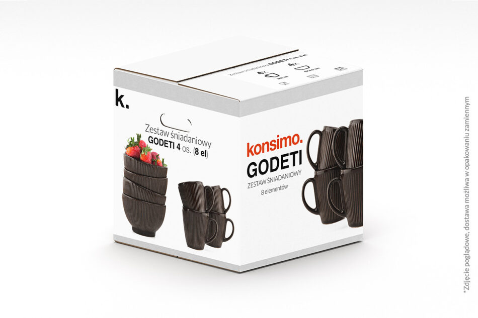 GODETI Zestaw śniadaniowy, 4 os. brązowy - zdjęcie 7