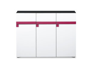 SHIBU, https://dev1-mda.konsimo.pl/kolekcja/shibu/ Pojemna komoda dla dziecka grafit/biały/różowy - zdjęcie