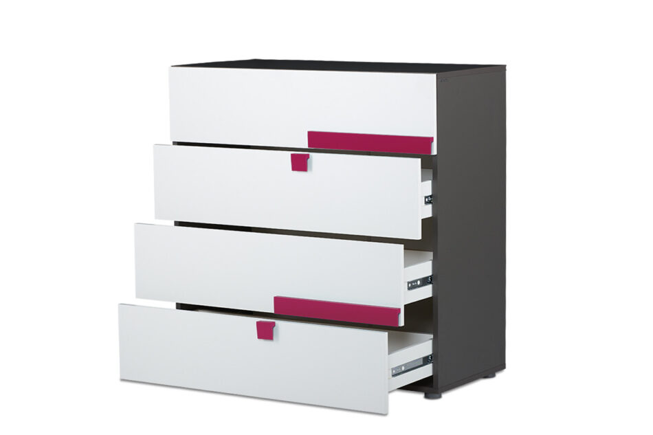 SHIBU Dziecięca komoda z szufladami grafit/biały/różowy - zdjęcie 2
