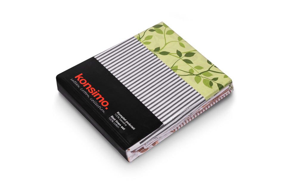 TERMES Komplet pościeli z bawełny biały/brązowy/zielony - zdjęcie 2