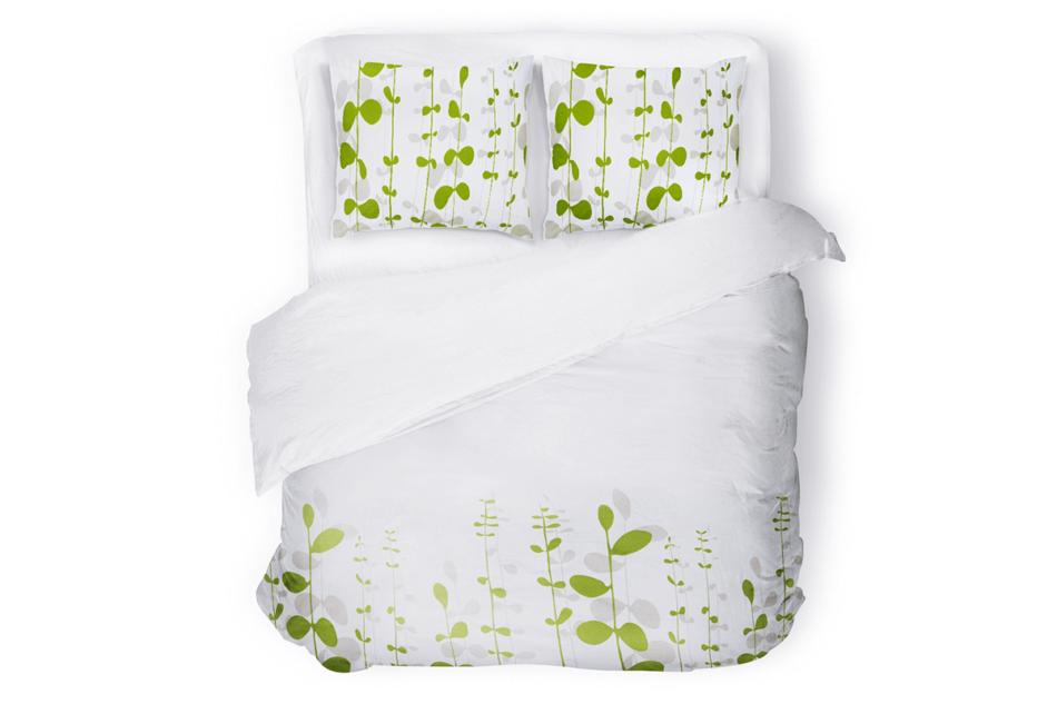 ERIGER Komplet pościeli biały/zielony - zdjęcie 0