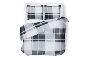 PRUNEL, https://dev1-mda.konsimo.pl/kolekcja/prunel/ Komplet pościeli czarny/szary/biały - zdjęcie