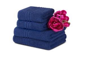 MANTEL, https://dev1-mda.konsimo.pl/kolekcja/mantel/ Komplet ręczników średnich 4 szt. granatowy - zdjęcie