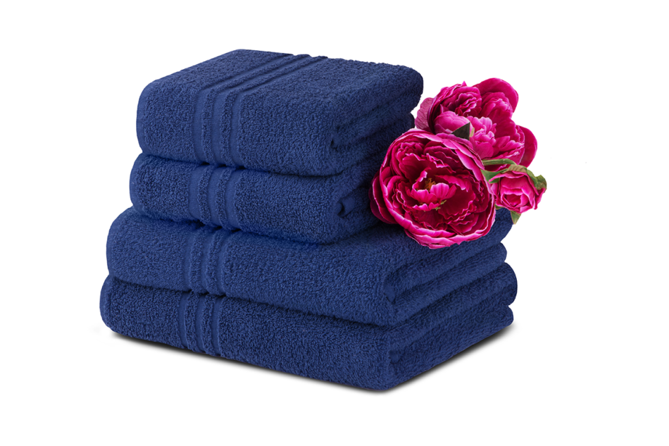 MANTEL Komplet ręczników średnich 4 szt. granatowy - zdjęcie 0