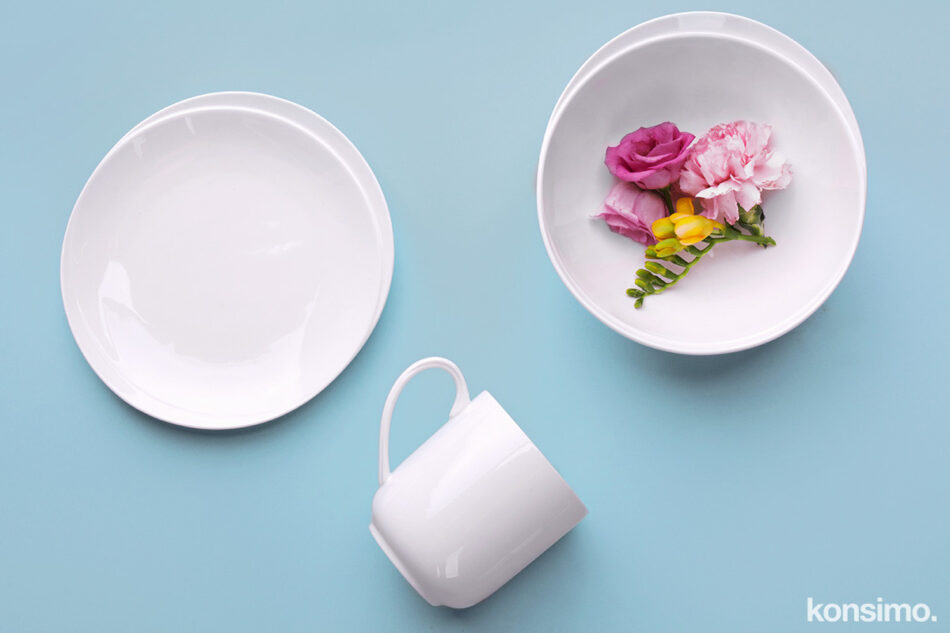 RESEDA Zestaw śniadaniowy, 4 os. (12 el) biały - zdjęcie 8